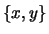 $\{x,y\}$
